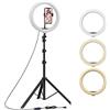 Generico Ring Light, Luce per Selfie 10 pollici, staffa triangolare, Luce ad Anello LED da 3 modalità di illuminazione con 10 luminosità, per trucco, fotografia, Youtube e video selfie