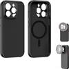 FREEWELL Custodia Pro Filmmaker per iPhone 15 Pro - Slot per obiettivo da 17 mm e supporto filtro magnetico nero