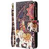 VQWQ Custodia per iPhone 8 4.7, Flip Cover a Portafoglio in Pelle PU Slot per Schede Libro Cavalletto Pieghevole Wallet Case con Cordino Cerniera Chiusura Magnetica per Donna Maschio -[03]-Elefante