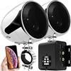 Aileap M150 Moto Sistema Audio Amplificatore con AUX, MP3, Radio FM, 4 pollici Gamma Completa Impermeabile Bluetooth Altoparlanti Stereo, Adatto per 1-1.5 in. Manubrio Moto ATV UTV (Chrome, Al Netto)