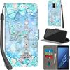 Haninsuze Cover per Samsung Galaxy A8 2018 Custodia Cover Pelle Libro Portafoglio con Porta Carte Magnetica Protezione Antiurto Cuoio Flip Case Custodia Cover per Samsung A8 2018, Torre