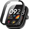 Generic Custodia compatibile con Redmi Watch 4 con pellicola protettiva, custodia rigida in policarbonato antiurto con vetro temperato integrato (nero)