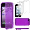 ebestStar - Cover Compatibile con iPhone SE 5S 5 Custodia Silicone Portafoglio Gel, Protezione Anti Shock AntiGraffio +Penna +3 Pellicole plastica, Viola [Apparecchio: 123.8x58.6x7.6mm 4.0]