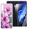 ESACMOT Custodia TPU Stampata + 2 Pellicole in Vetro Temperato Compatibili con Alcatel 1SE 2020 5030F 5030U, Cover Artistica Slim Antigraffio Antishock, Protezione Totale
