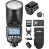 GODOX V1 PRO S Speedlight Flash a testa tonda on-camera Flash automatico E-TTL II Zoom Fresnel wireless 2.4G con X3S Wireless Flash Trigger compatibile con fotocamera Sony 100V-240V