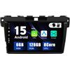 BXLIYER SXAUTO [6GB+128GB] Android 15 IPS Autoradio Per Mazda CX-7 (2008-2015) - Senza fili CarPlay/Android Auto - LED Camera + MIC - DAB Fast-boot Volante 360-Camera AHD DSP Bluetooth - 2 Din 9 Pollici