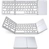 docooler Tastiera BT Wireless Mini Tastiera Pieghevole BT Portatile Ultra Sottile con Touch Panel per Windows/Android/iOS Argento