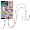 SNCLET Custodia per Motorola Moto E13 Case con Collana con Regolabile Laccio Tracolla TPU Edges Antiurto Anti Scratch Custodia Protettiva Back Case per Motorola Moto E13,Fish Scale Marmo