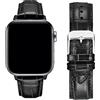 MUENShop Cinturino pelle Compatibile con Apple Watch 49mm 45mm 44mm 42mm Coccodrillo Cinturini per iWatch Series 8 7 6 5 4 3 2 1 & SE,Ultra