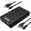 Maiwo K25682 USB 3.2 Gen1 5Gbps esterno RAID0, 1, BOD Armadio di archiviazione 2 pezzi 2,5 SATA HDD SSD 7mm, 9,5 mm fino a 2 TB, supporto per cavo USB UASP Tipo B-A