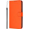 Nodigao Compatibile per Oppo Reno 12 FS 4G 5G / Oppo Reno 12 F 4G 5G Cover Tinta Unita a Libro Book Pelle PU Portafoglio Magnetica con Disegni Motivo Antiurto Case Flip Custodia - Arancia
