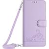 Paekear Custodia con Collana per Xiaomi Mi 10T Lite 5G con Cordino e Porta Carte, Cover Portafogli di Pelle PU [Antiurto] [AntiGraffio] [Antiscivolo] con Cordino Case con Laccio Tracolla, Viola