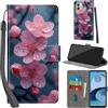 PHINIENLAND Cover per Motorola Moto G14 custodia portafoglio Fiori | 3 scomparti carte, 1 tasca banconote, Chiusura magnetica, Supporto, Pelle PU flip cover per Moto G14