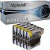 alphaink 5 cartucce nere compatibili con Brother LC-985 per stampanti Brother DCP J515W, J315W, J140W, J125 - MFC J410, J265W, J220, J415W