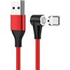 YSJJZRL Cavo di Ricarica Magnetico USB di Tipo C, (3.3ft) Cavo di Tipo C ad Angolo retto di 90 Gradi Cavo Intrecciato in per Ricarica Rapida e trasferimento Dati 3A per S20/S10/S9/Note 20(Rosso)