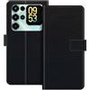 ESACMOT Custodia Portafoglio in Pelle Compatibile con Oukitel C68 Plus Flip Cover con Porta Carte e Supporto, Chiusura Magnetica, Custodia Folio Antiurto (Nero)