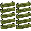 Electron 10x Batteria ricaricabile Ni-Mh Ministilo AAA 1,2V 1000mAh 1Ah con linguette lamelle terminali a saldare per pacco pacchi batteria 45x11mm 11x45mm