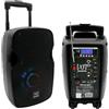 Sinextesis Diffusore 8 Trolley Attivo Cassa Portatile Ricaricabile MP3, BlueTooth, USB, SD Card, Radio FM, 200W musicali con Radiomicrofono e illuminazione LED