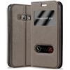 Cadorabo Custodia Libro per Samsung Galaxy J1 2016 in Bruno Pietra - con Funzione Stand e Chiusura Magnetica - Portafoglio Cover Case Wallet Book Etui Protezione