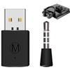 Risegun Adattatore Bluetooth per PS4, Mini Adattatore USB 4.0 Headsets Bluetooth Ricevitore e Trasmettitore Dongle Compatibile con Playstation PS4