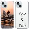 Yoedge Cover Personalizzata Custodia per iPhone 15 6,1 Personalizzato con Foto Testi Disegni Personalizza Custodia Immagine, Antiurto Trasparente Personalizzabili Case per iPhone 15