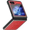 COQUE Cover Galaxy Z Flip 6, custodia in pelle di coccodrillo Slim Shell in PC con stile all-inclusive, cover per telefono cellulare pieghevole a 180˚ per Samsung Galaxy Z Flip 6 5G-Rosso