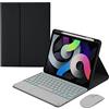 ZKAIAI Custodia con Tastiera per iPad Air 3 2019/iPad Pro 10.5 2017, QWERTY Tastiera Bluetooth Wireless con Trackpad e Illuminazione, Magnetica Rimovibile Cover con Mouse, Nero Con Retroilluminazione