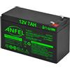 ANFEL Batteria Lead Acid AGM 12V 7Ah al Piombo Ricaricabile Pila Batteria Ermetica Batterie di Ricambio per ups Impianto di Allarme Veicoli Emergenza Elettronica Prodotti Medici