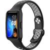 GIOPUEY Cinturini Compatibile con Huawei Band 8/Huawei Band 9, Morbido TPU Cinturino [Design a Colori di Giunzione] - Black/Grey