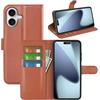 Fertuo Cover per iPhone 17, Custodia Portafoglio Cover a Libro in Pelle Flip Case con Silicone Bumper, Fibbia Magnetica, Porta Carte, Kickstand, per iPhone 17, Marrone