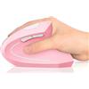 BeWishes Mouse ergonomico, mouse wireless verticale ricaricabile USB-C: mouse ottico tunnel carpale con ricevitore USB 2.4G, 800/1200/1600 DPI, 6 pulsanti, per laptop, computer, PC, desktop, notebook, rosa