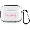 QIHENGPLUS Cover personalizzata con nome Compatibile con Apple AirPods Pro 2, copertina morbida personalizzata con stile di scrittura a mano (Chiaro)