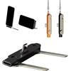 Generico Cavo di Ricarica Rapida da 240W con Supporto per Telefono Integrato, 2 In 1 Staccabile Tipo C Cavi Dati Telefonici Pieghevoli Invisibile Giochi da Viaggio In Auto (BLACK STAND)