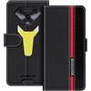 UOGNADGD Custodia in pelle Compatibile con Ulefone Armor 34 Pro Flip wallet cover con chiusura magnetica, supporto integrato e portacarte protezione antiurto (Nero)
