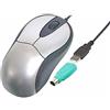 SIMPLETEK - Mouse Ottico USB/PS2 Combo Ergonomico | Cablato, 800 DPI, 3 pulsanti | Windows Linux Sistemi Legacy | Adattatore PS/2 incluso
