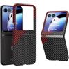 COQUE Caso per Motorola Razr 50, le Custodie Pieghevoli per Telefoni Motorola Razr 50 Carbon Series Flip Series(Rosso)