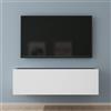 Mai & Mai Mobile TV per Televisore 100x40,2x30cm, Armadietto per TV Basso Soft-close per Soggiorno, Sala da Pranzo, Camera da Letto Fernsehschrank02, Antracite opaco+Bianco opaco