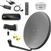 ARLI Impianto satellitare digitale da campeggio, 60 cm, specchio con ricevitore ARLI AH1 HD + Single LNB + cavo da 10 m