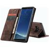 WenBaby CaseMe Cover per Samsung Galaxy S8 Plus, Magnetica Cover a Libro con Slot per Schede, Custodia in PU Pelle Portafoglio per Samsung Galaxy S8 Plus, Marrone Scuro