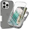 RonRun Cover Iphone 16Pro Max Transparent Case con Protezione per Schermo Incorporata, Trasparente AntiGraffio Antiurto Doppia Protettiva Custodia per Iphone 16Pro Max - Nero