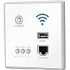 Mtlavishness Router Montato A Parete Da 300 Mbps Punto Di Accesso AP Con Crittografia WPS Presa USB Ideale Per Ufficio Hotel Casa Rete LAN Bianco