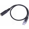 Pomurom Adattatore RJ9, adattatore jack per telefono fisso da 3,5 mm, convertitore cuffie compatibile con telefono e PC, con testa rotonda e testa di
