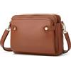 Halemet Borse a tracolla da donna borsa a tracolla a tre strati in pelle vegana scomparti multipli borse borsa hobo frizione 2024, Marrone