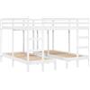 vidaXL Giroletto Castello Triplo Bianco 200x200/80x200cm Massello Pino, struttura letto castello triplo, telaio letto castello triplo, giroletto in legno
