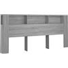 vidaXL Testiera con Scomparti Grigio Sonoma 220x18,5x104,5 cm
