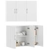 SoBuy Pensile Cucina Lungo Sospeso Bianco con 3 Ante e Ripiano Regolabile