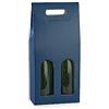 Generico 6X Scatola PORTABOTTIGLIE VINO da 2 posti | 6 SCATOLE PORTA BOTTIGLIE PER MATRIMONIO ED EVENTI BOMBONIERE CON MANICO (Spot Blu)