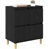 vidaXL Credenza Rovere Nero 60 x 35 x 70 cm Legno multistrato, Credenza rustica, unita in legno, spazio abbondante per stoviglie, elegante organizzatore per soggiorno