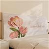 Treer Copertura per Testiera Letto Singolo Matrimoniale, 3D Tulipano Copri Fodera per Testiera Elastica, All-Inclusive Antipolvere Copritestata Letto Copertura (Rosa,150cm)