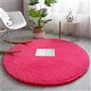 Morbuy Soffice Tappeto Morbido Tappeto a Rotondo Moderno Antiscivolo Lavabile Tappeti Peloso Interno Decorativo per Sedia Girevole Salotto Camera da Letto (Rosa Rossa,160 cm)